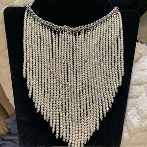 Retired Vintage Faux Pearl Bib Necklace